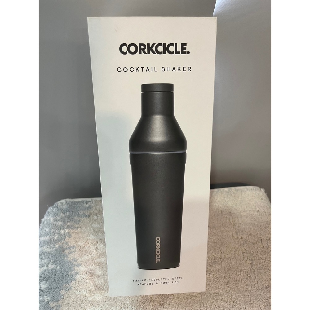 Corkcicle Cocktail Shaker 3-in-1 Triple Insulated Steel Black New in Box